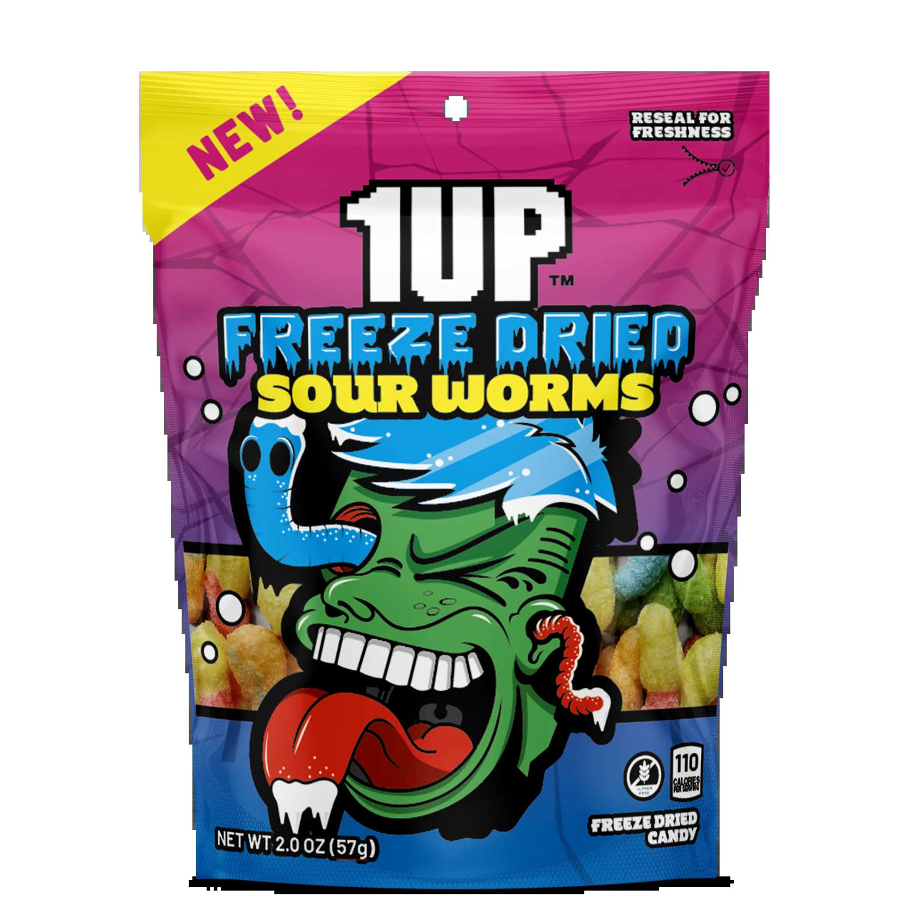 1UP Freeze Dried Sour Worms Candy