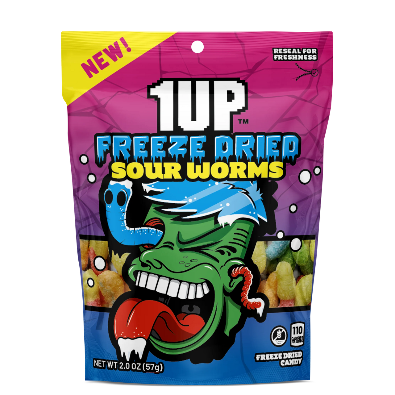 1UP Freeze Dried Sour Worms Candy