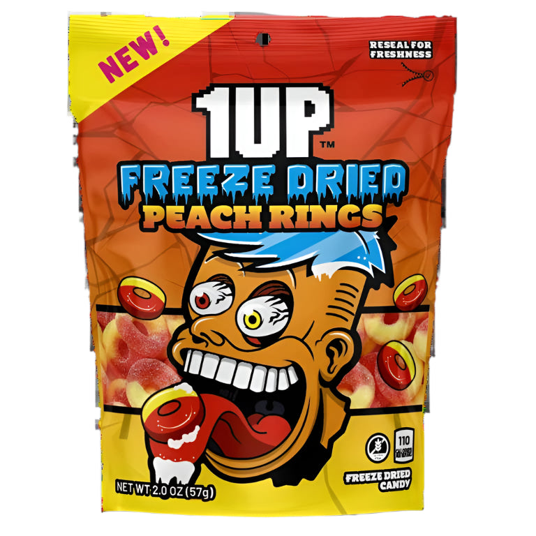 1UP Freeze Dried Peach Rings Candy