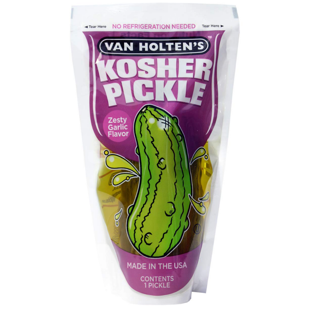 Kosher Pickle Zesty Garlic Flavor Pickle in a Pouch