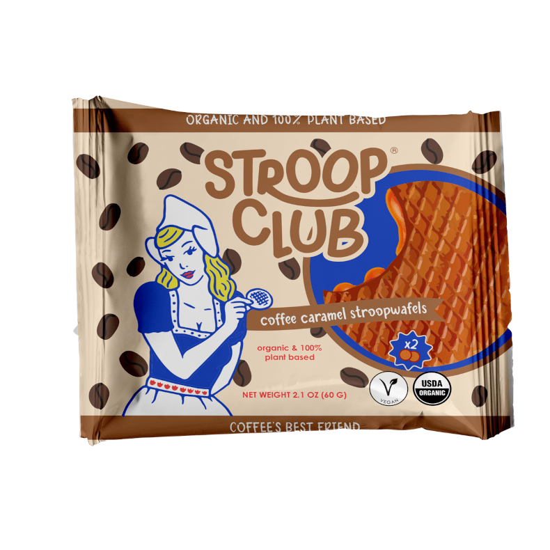 Stroop Club Vegan chocolate Caramel Stroopwafel Cookies - 66g (Best Before Passed)