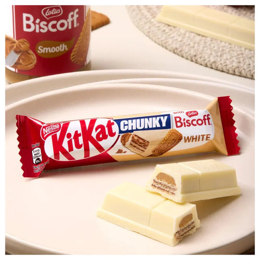 Kit Kat Chunky Lotus Biscoff White Chocolate UK - Chocolate from KitKat, TSARC, TSASN&CH, trending, TSAAS, cabestseller, usabestseller, asian