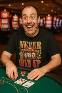 Thumbnail for Never Give Up | Bold Unisex T-Shirt | Funny Poker Player Tee | Motivation for Gamers & Card Sharks