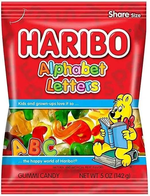12 Pack Haribo Alphabet Letters Gummi Candy - Candy from Haribo, TSARC, TSASN&CH, bulk