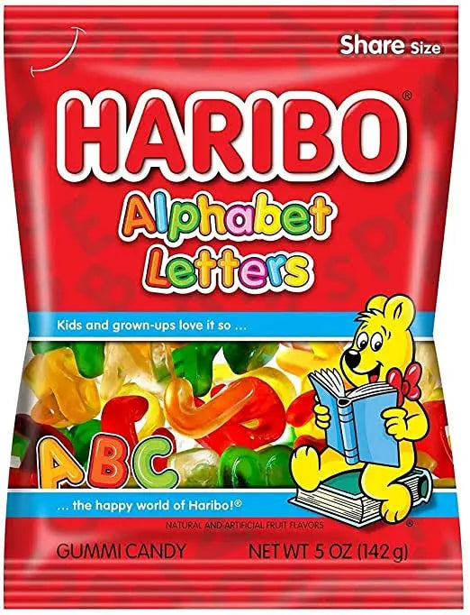 12 Pack Haribo Alphabet Letters Gummi Candy