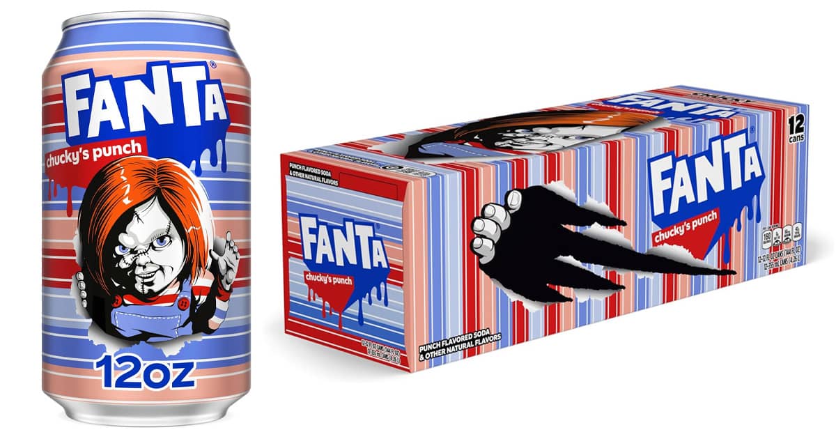 12 Pack Fanta Chucky’s Punch Soda Pop (not for sale) Minute Maid, Cases, 6 Pack, Zero Sugar