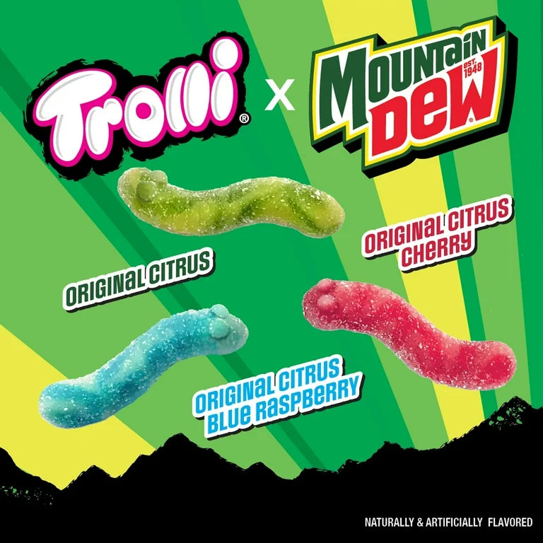 Trolli Sour Montain Dew Crawlers Gummy Candy 4.25 Oz Limited Edition candy Trolli, Latest Products, trending