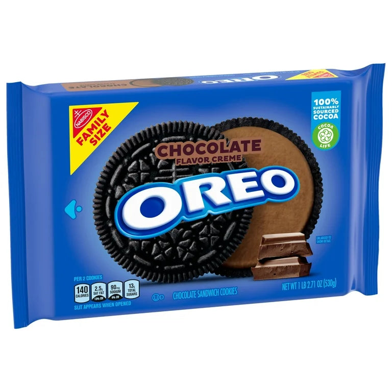 Oreo Chocolate Flavor Creme Cookies Family Size