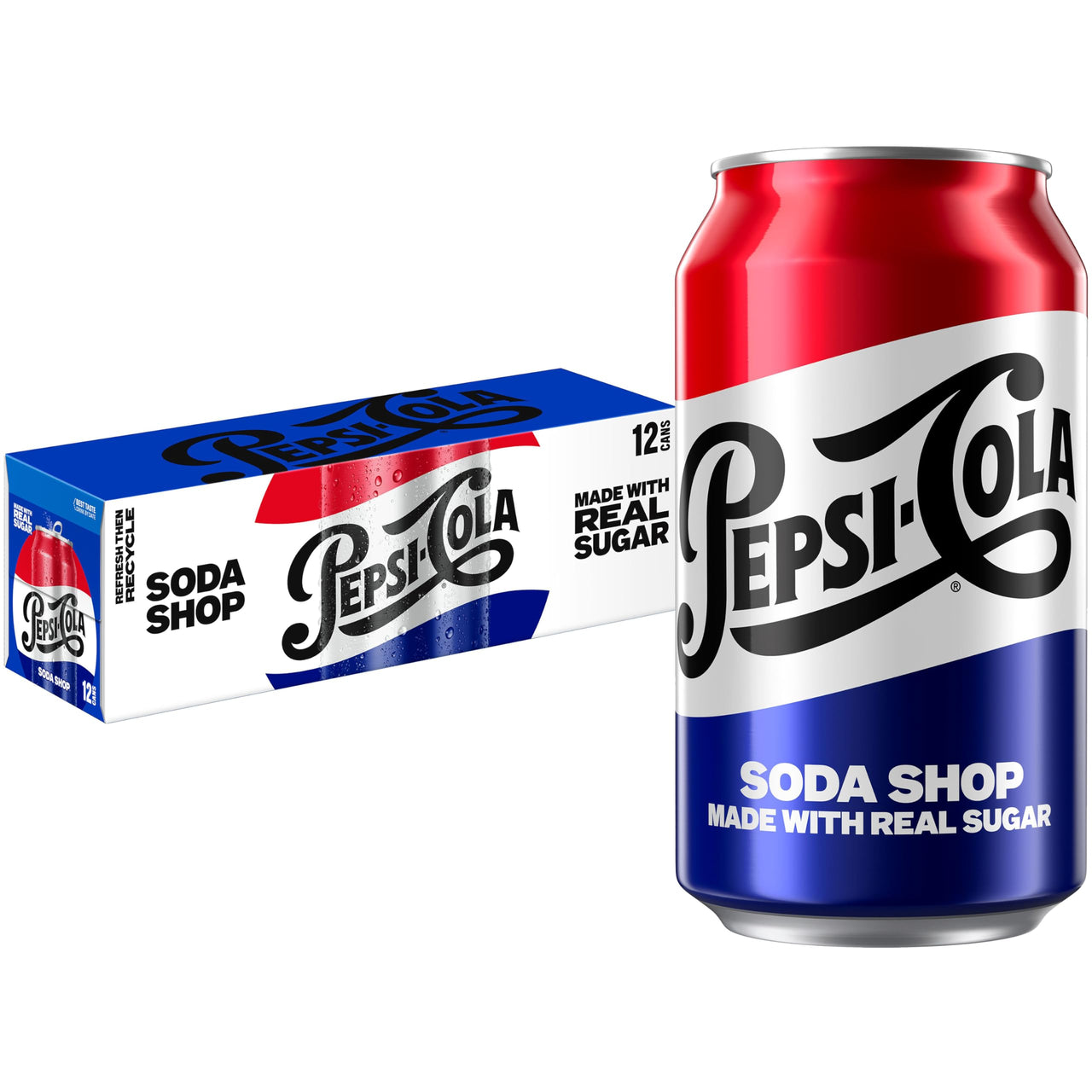 12 Pack Pepsi Cola Real Sugar