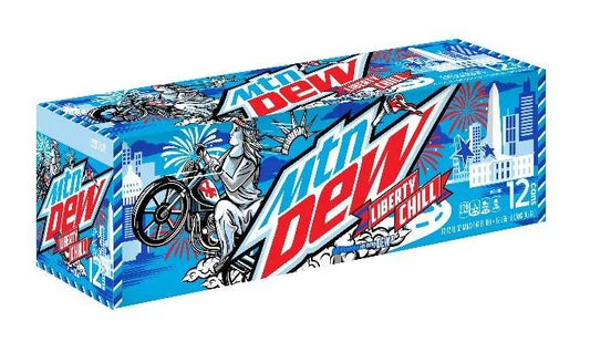 12 Pack Mtn Dew Liberty Chill Rare Discontinued - Soda Pop (not for sale) from Mtn Dew, TSAED, cases, 12 Pack