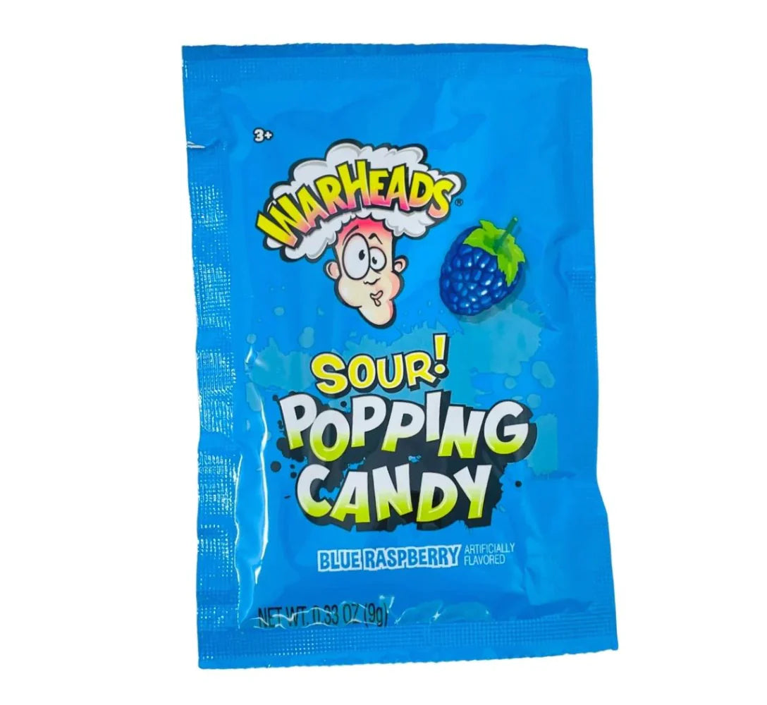 Warheads Popping Candy Sour Blue Raspberry