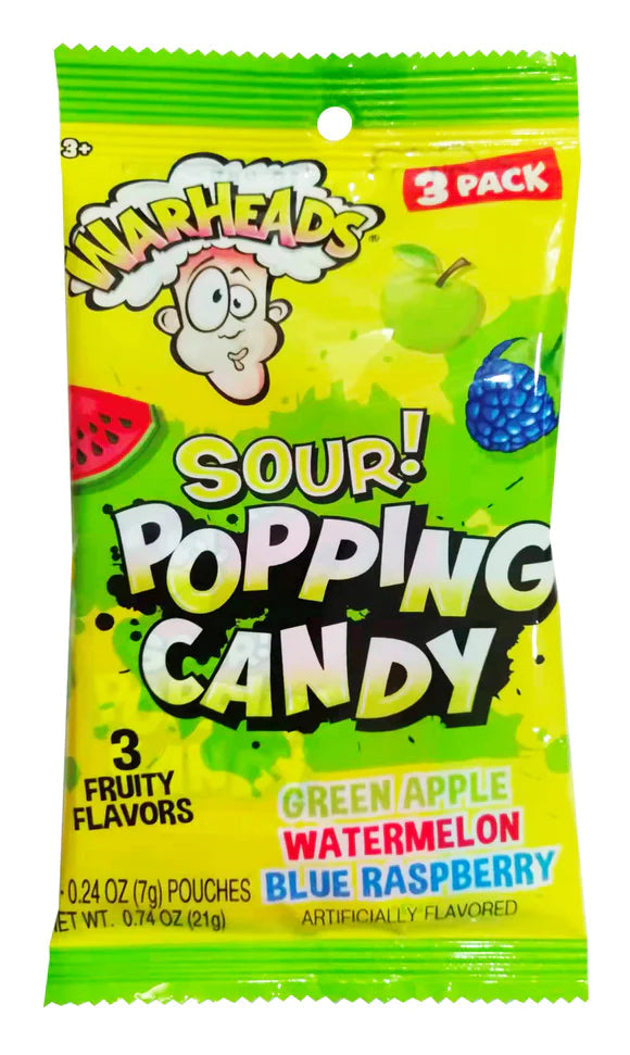 Warheads Sour Popping Candy 3 Pack