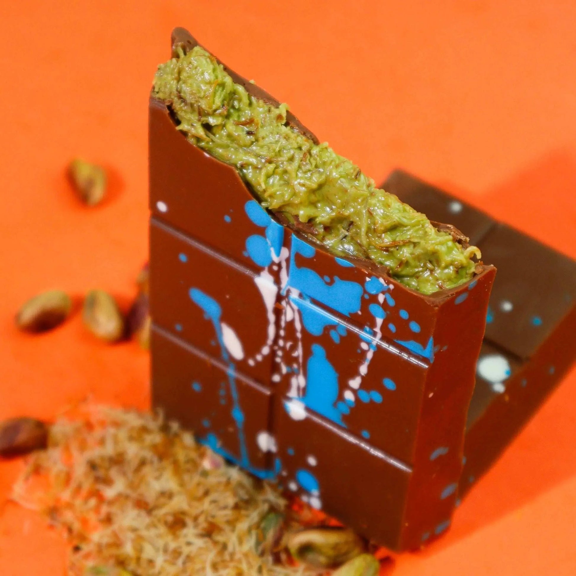 Dubai Chocolate Kunafa Pistachio Bar 100g - Chocolate from Dubai chocolate, trending, best seller