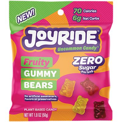 JoyRide Uncommon Candy Sour Fruit Gummy Bears Zero Sugar