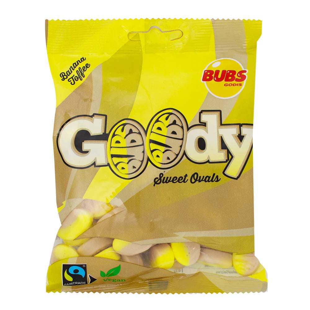 Bubs Goody Sweet Ovals Banana Toffee Swedish Candy