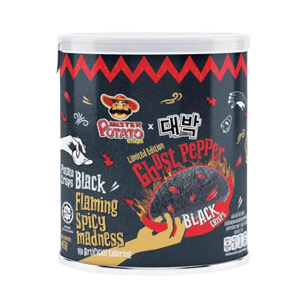 Mister Potato Ghost Pepper Black Crisps