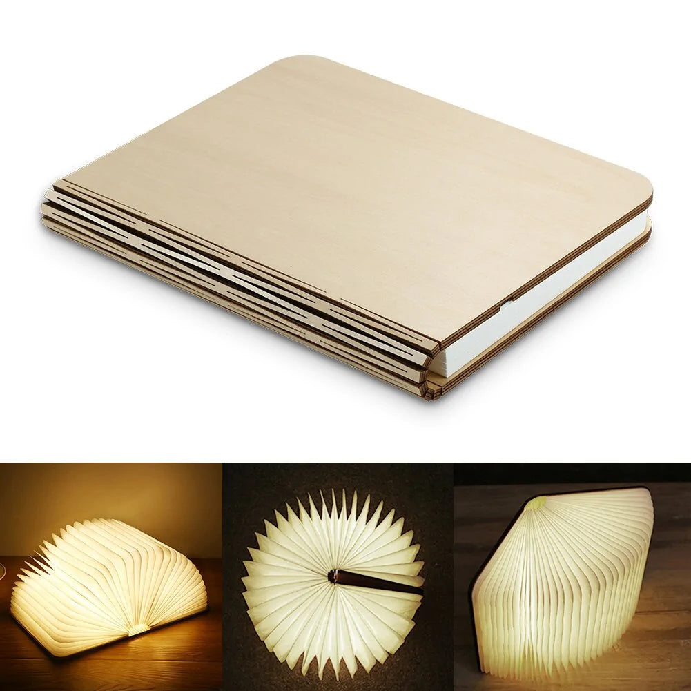 Wooden Book Lamp 360 Desk Light
