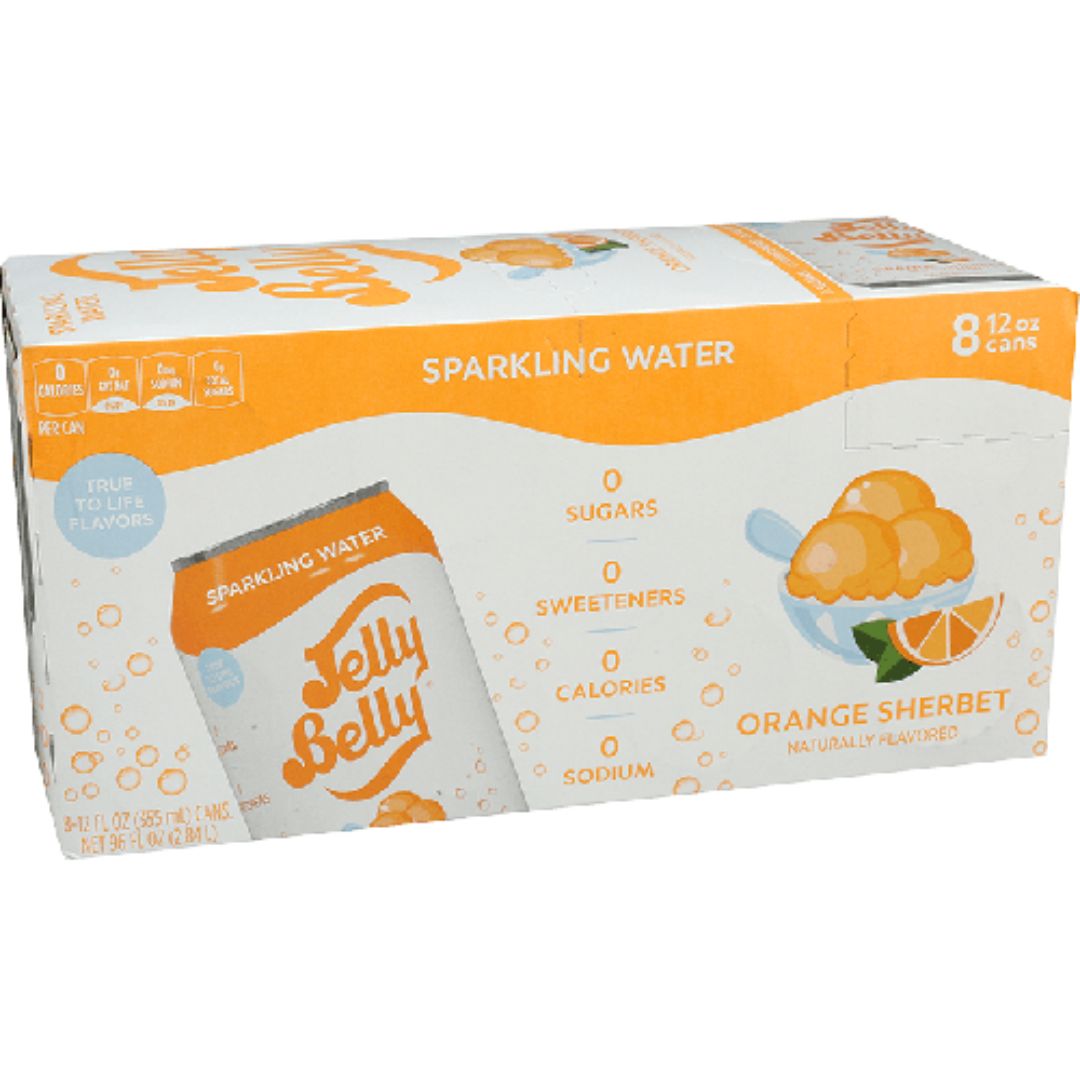 12 pack Jelly Belly Orange Sherbet Sparkling Water