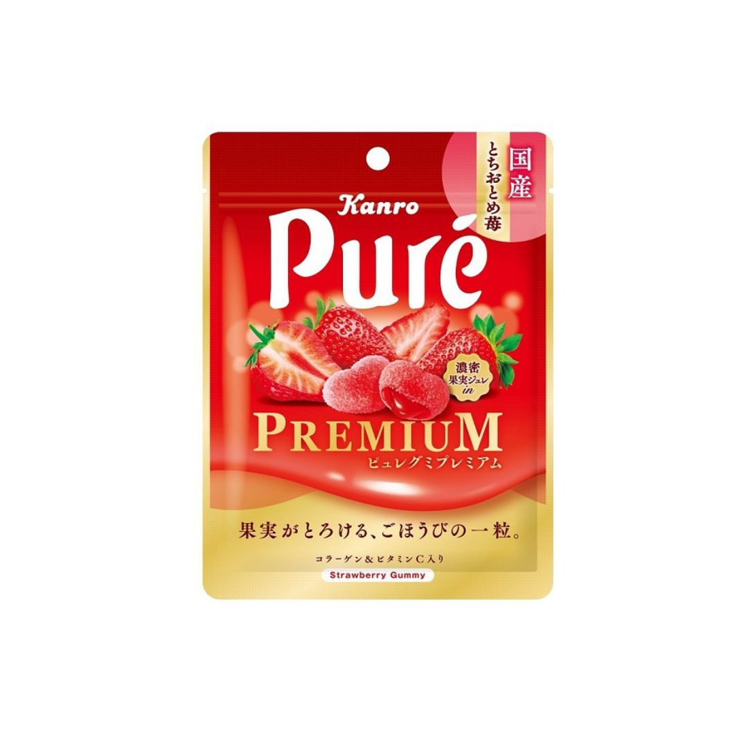 Kanro Pure Premium Srawberry Gummy (54g) - Japan