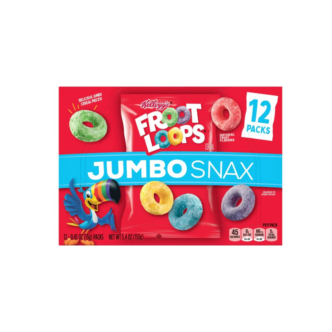 Kelloggs Froot Loops Jumbo Snax Cereal (153g)