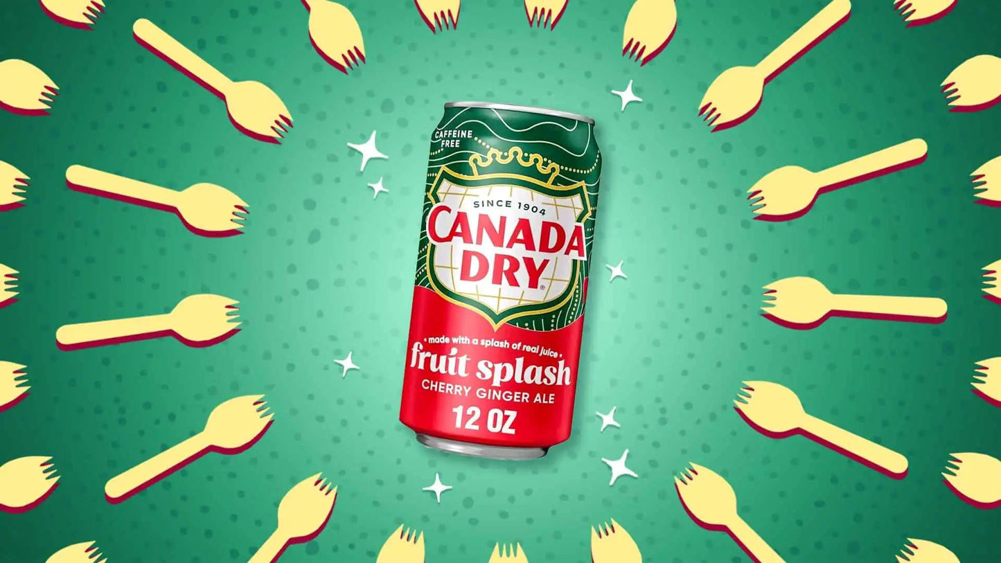 12 Pack Canada Dry Fruit Splash Cherry Ginger Ale Soda Pop Canada Dry, TSAED, trending, 12 Pack, Bestseller Drinks