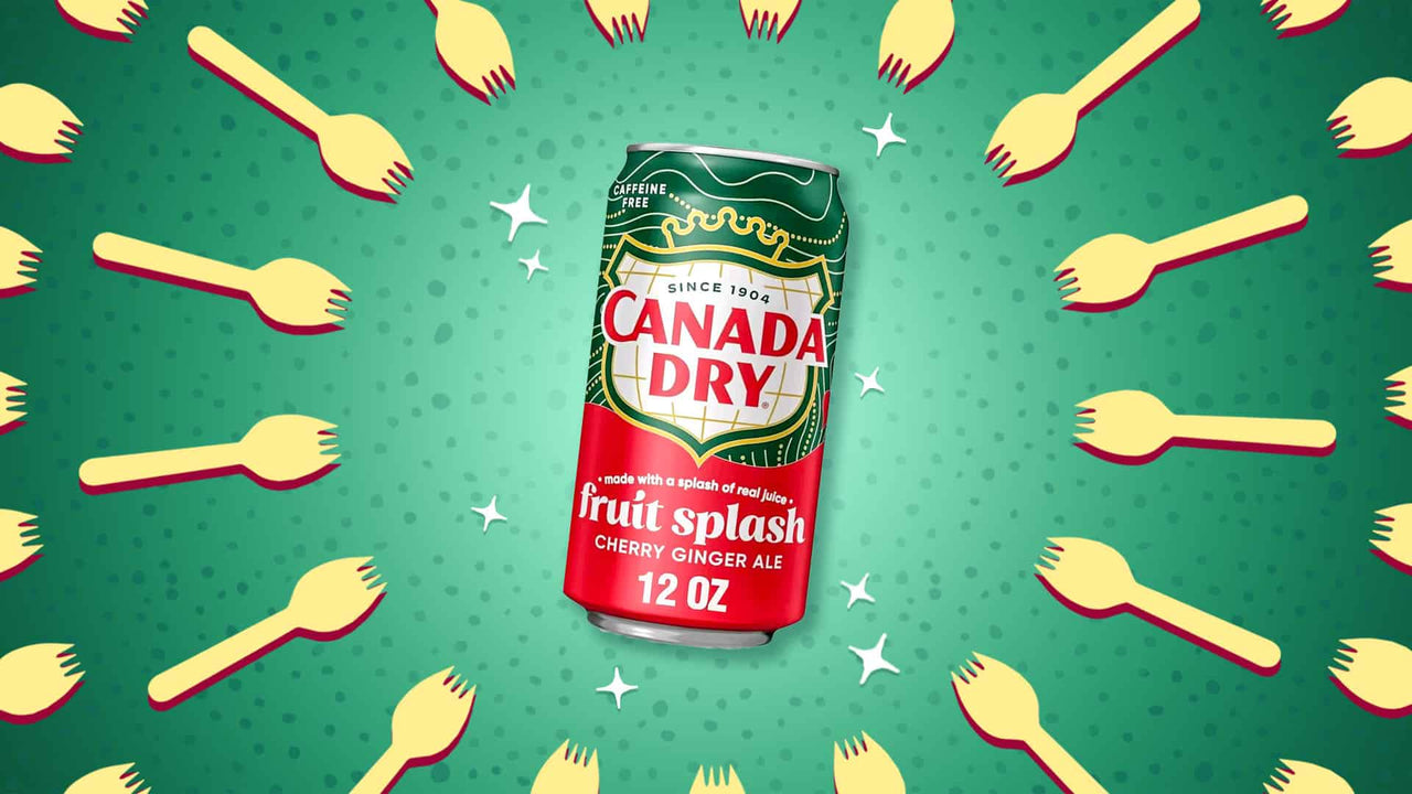 12 Pack Canada Dry Fruit Splash Cherry Ginger Ale