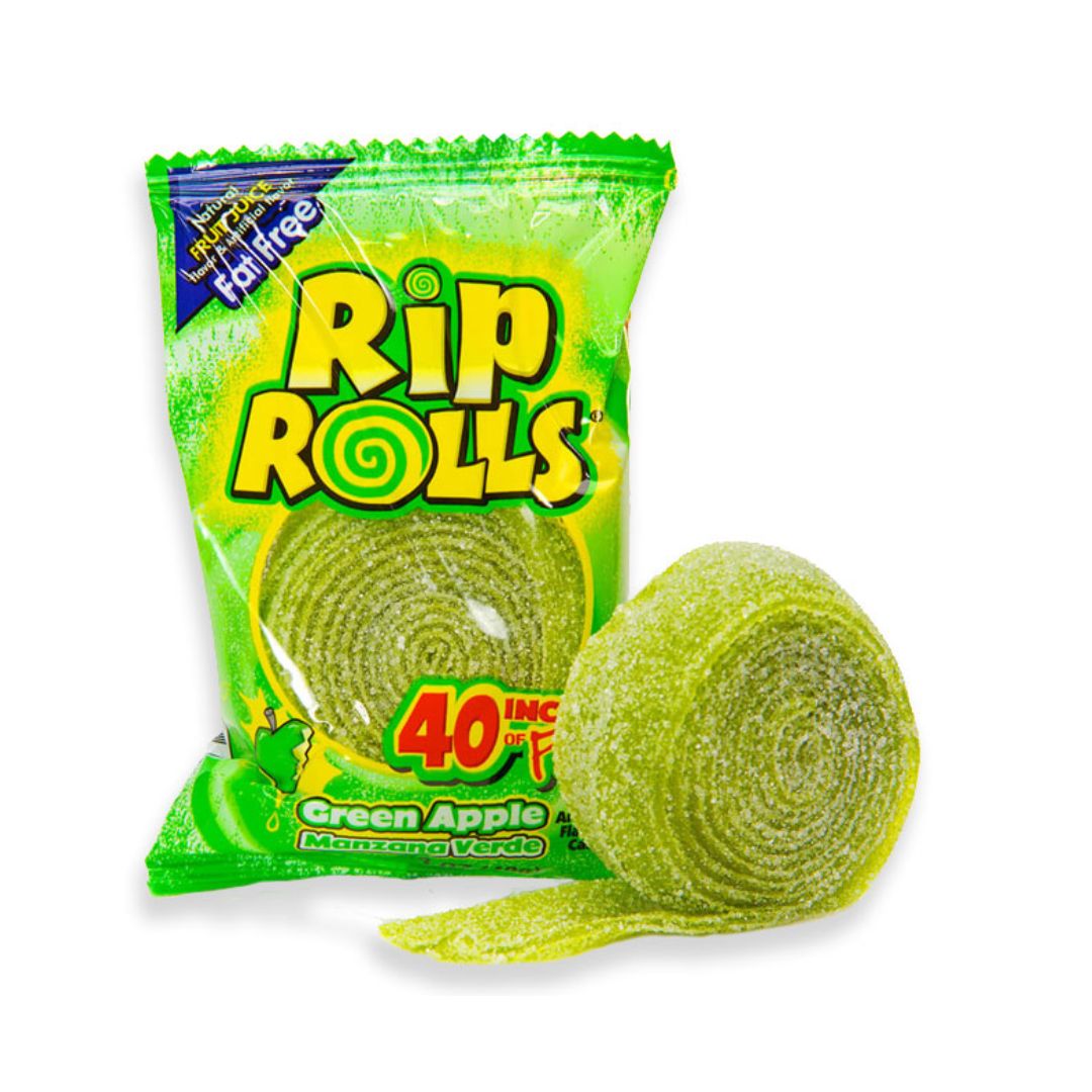 Rip Rolls Green Apple 40 inches of Gummy