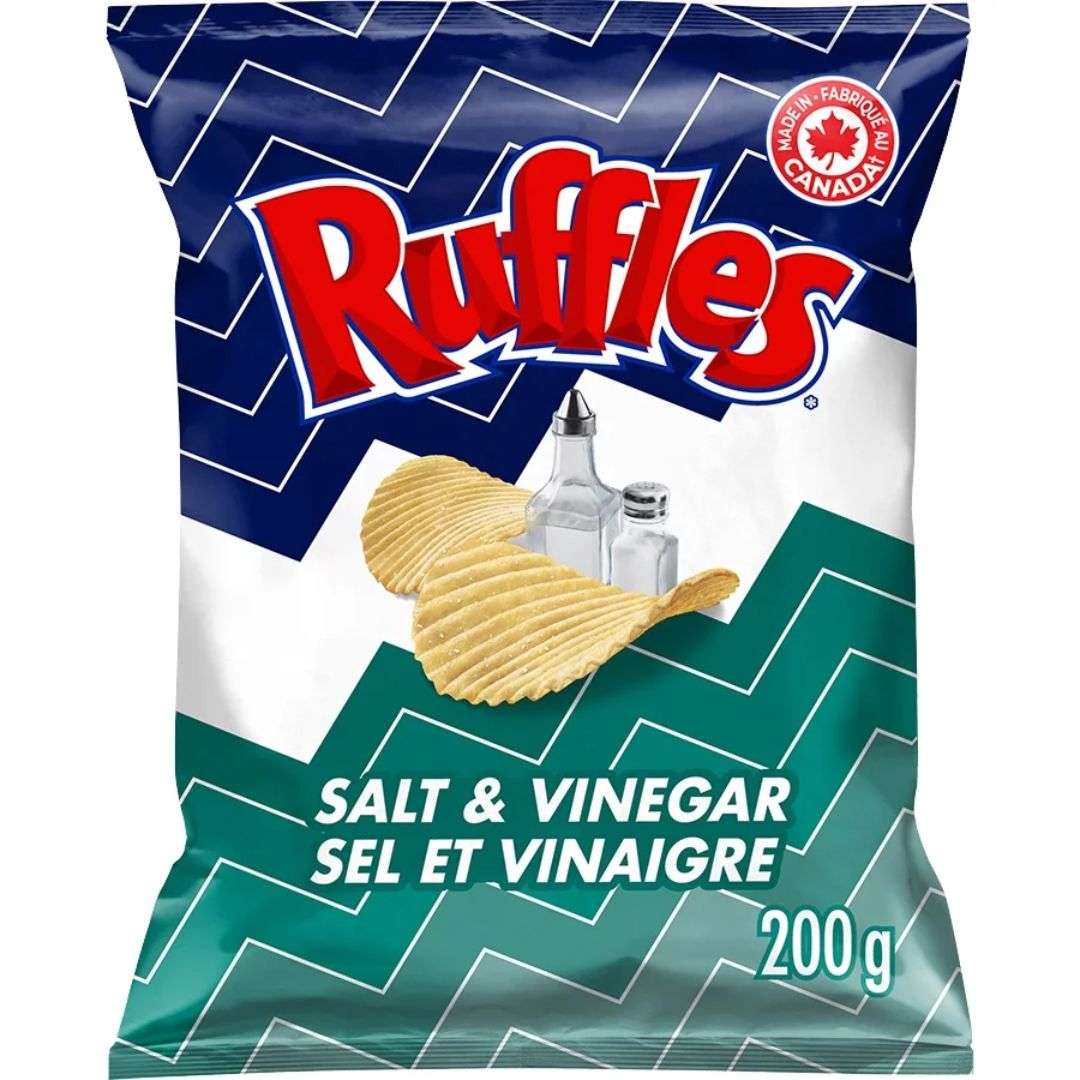 Ruffles Salt & Vinegar Flavoured Potato Chips, 200g