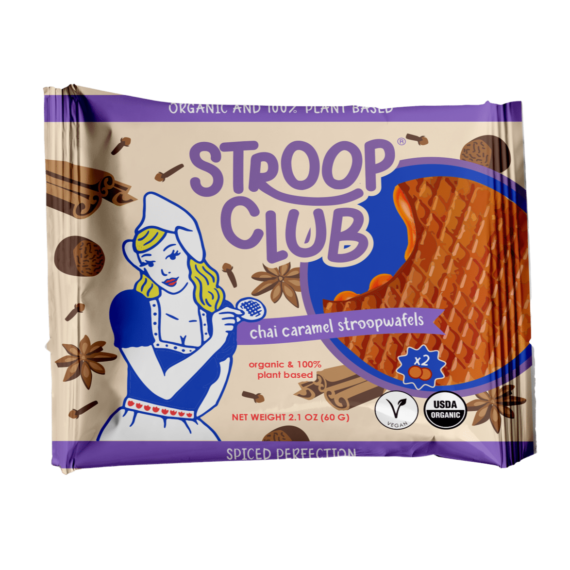 Stroop Club Vegan Chai Caramel Stroopwafel Cookies - 66g