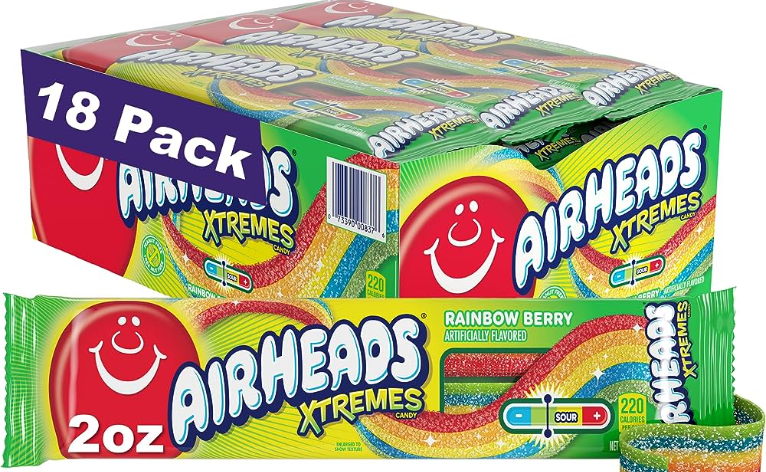 Airheads Xtreme Sour Belts Rainbow Berry