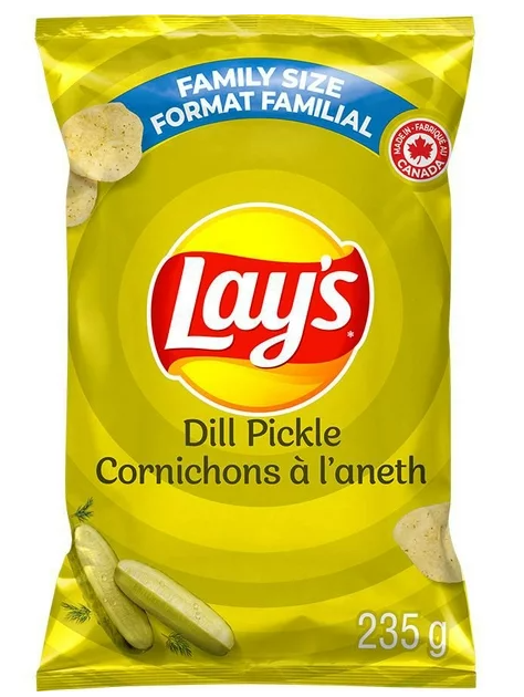 Lay's Dill Pickle flavored potato chips 235g
