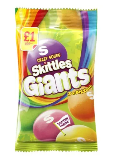 Skittles Giants Crazy Sours - 132g - Candy (not for sale) from Skittles, TSARC, TSASN&CH