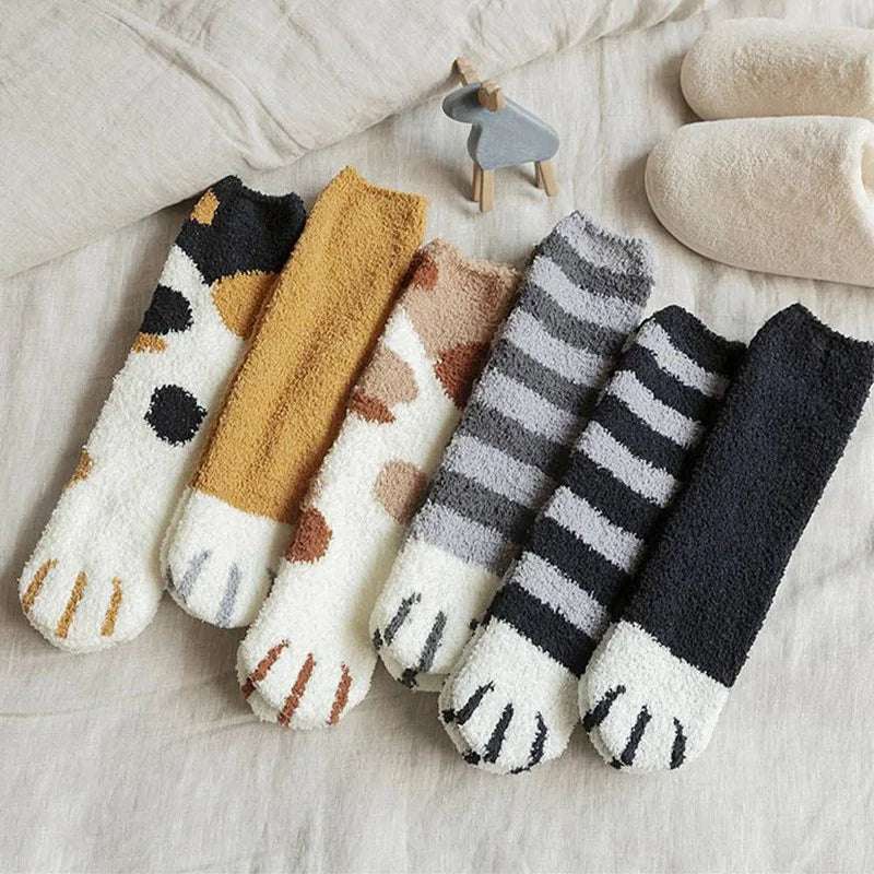 Plush Cat Paws Socks