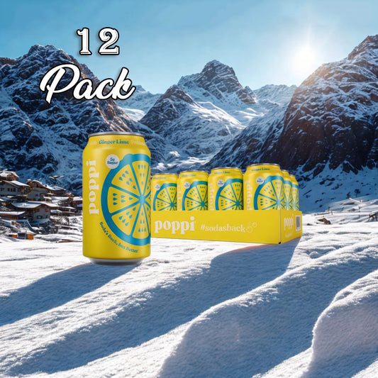 12 Pack - Poppi Ginger Lime Soda Pop (not for Sale) Poppi, 12 Pack, Cases