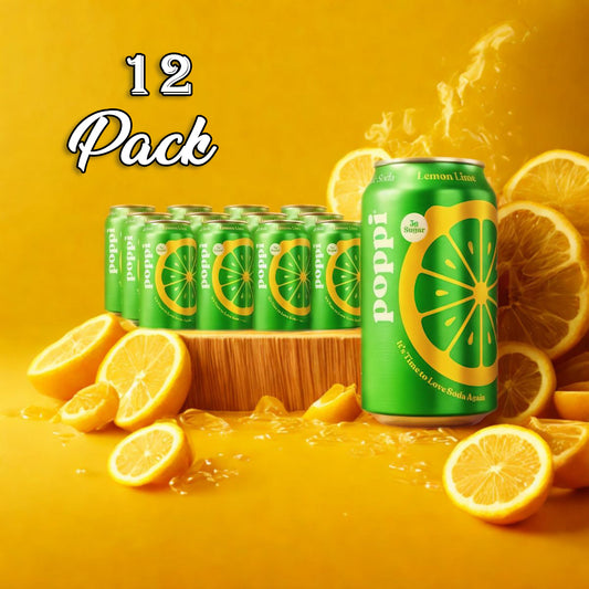 12 Pack - Poppi Lemon Lime Soda Pop (not for Sale) Poppi, 12 Pack, Cases