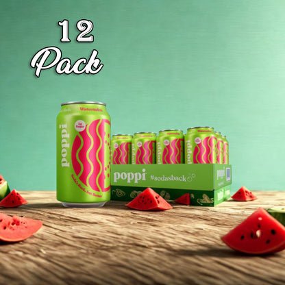12 Pack - Poppi Watermelon Soda Pop (not for Sale) Poppi, 12 Pack, Cases
