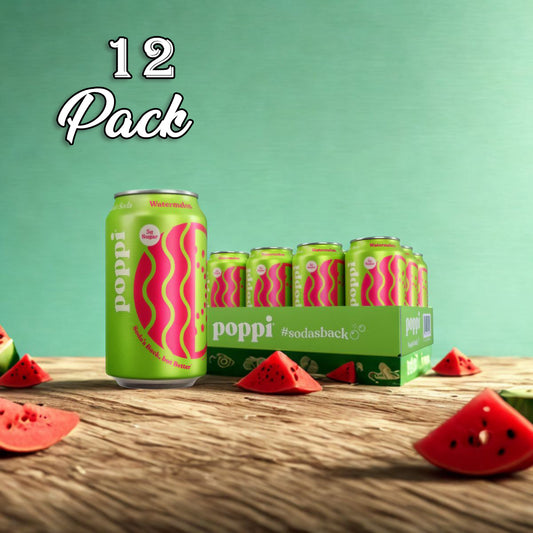 12 Pack - Poppi Watermelon Soda Pop (not for Sale) Poppi, 12 Pack, Cases
