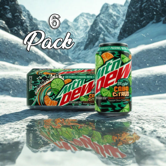 6 Pack MTN Dew Baja Cabo Citrus Zero Sugar Soda Pop Mtn Dew, Cases, 6 Pack, Zero Sugar, Trending