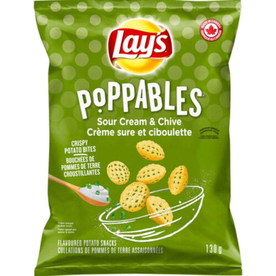 Lay’s Poppables Sour Cream & Chive Flavoured Potato Snacks, 130g