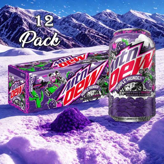 12 Pack Mtn Dew Purple Thunder Soda Pop (not for Sale) Mtn Dew, 12 Pack, Cases, Bestseller Drinks