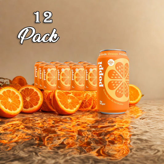 12 Pack - Poppi Orange Soda Pop (not for Sale) Poppi, 12 Pack, Cases