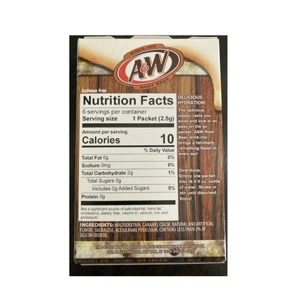 A&W Root Beer 6 Pack Drink Mix (15g) Soda Pop (not for sale) A&W, TSAED