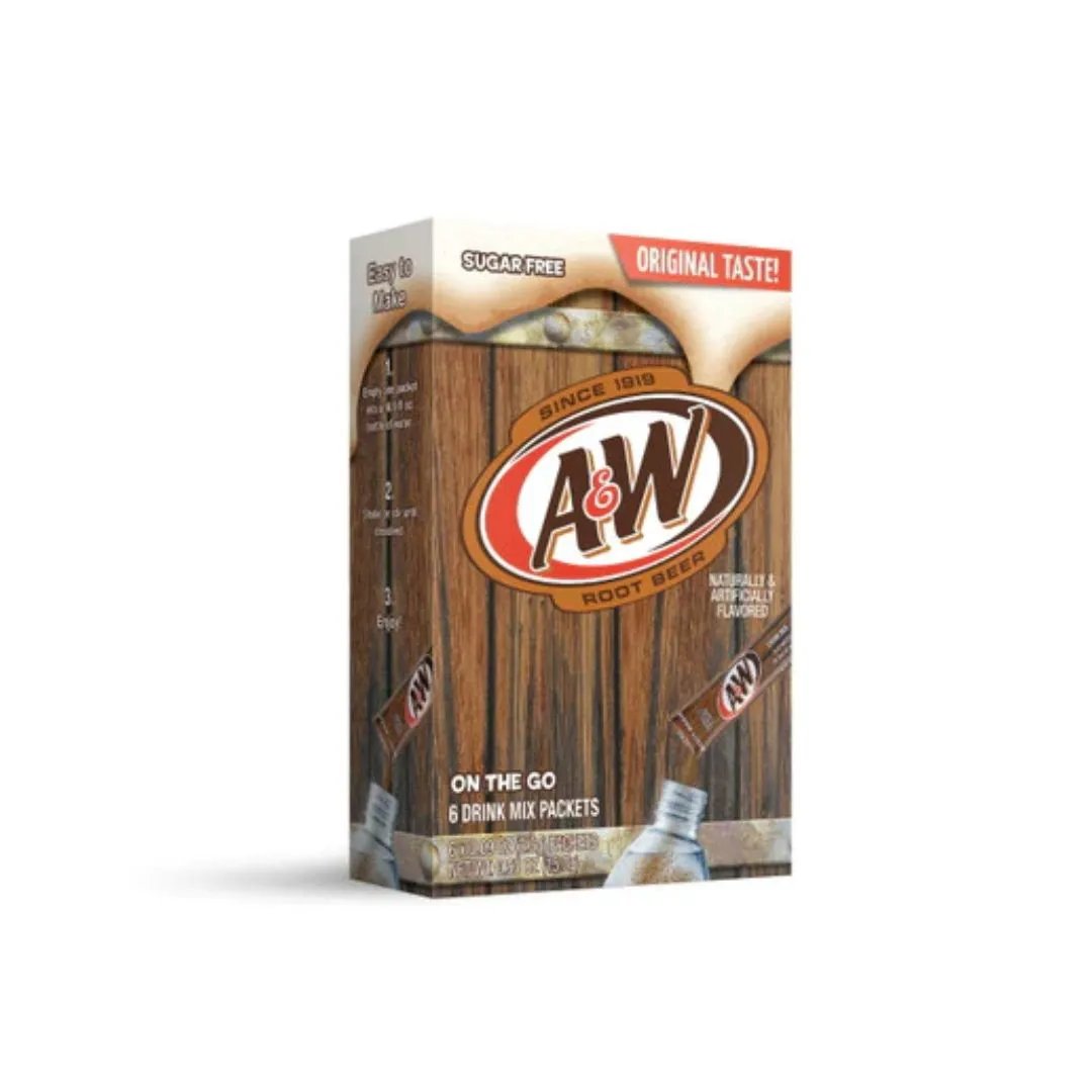 A&W Root Beer 6 Pack Drink Mix (15g) Soda Pop (not for sale) A&W, TSAED