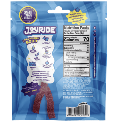 Joyride Candy Sour Blue Raspberry Strips (100g) Sour Candy Joyride Candy, trending products, latest