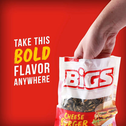 Big's Sunflower Seeds Cheeseburger Peg Bags 152g Snacks/Chips Bigs, Trending
