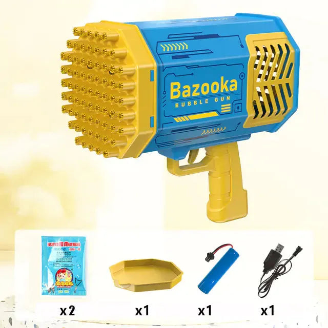 Bubble Gun Toy/Gift for Kids 69 Holes Yellow Quirky Stuff (not for sale) Bubble Gun Toy