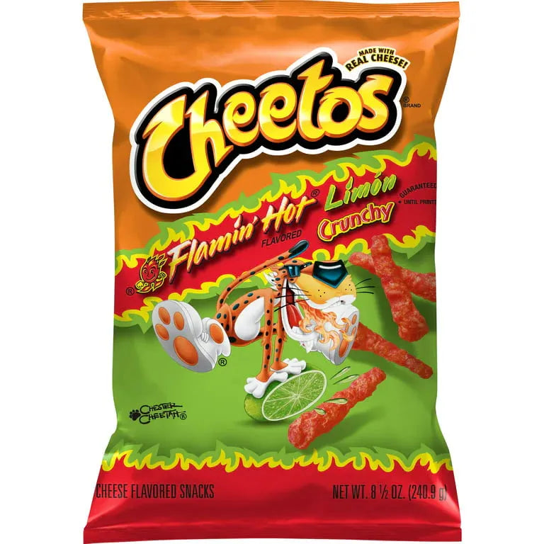 Cheetos Flamin' Hot Limon Crunchy - 240g Snacks/Chips, Mexican (not for sale) Cheetos, trending products, best seller