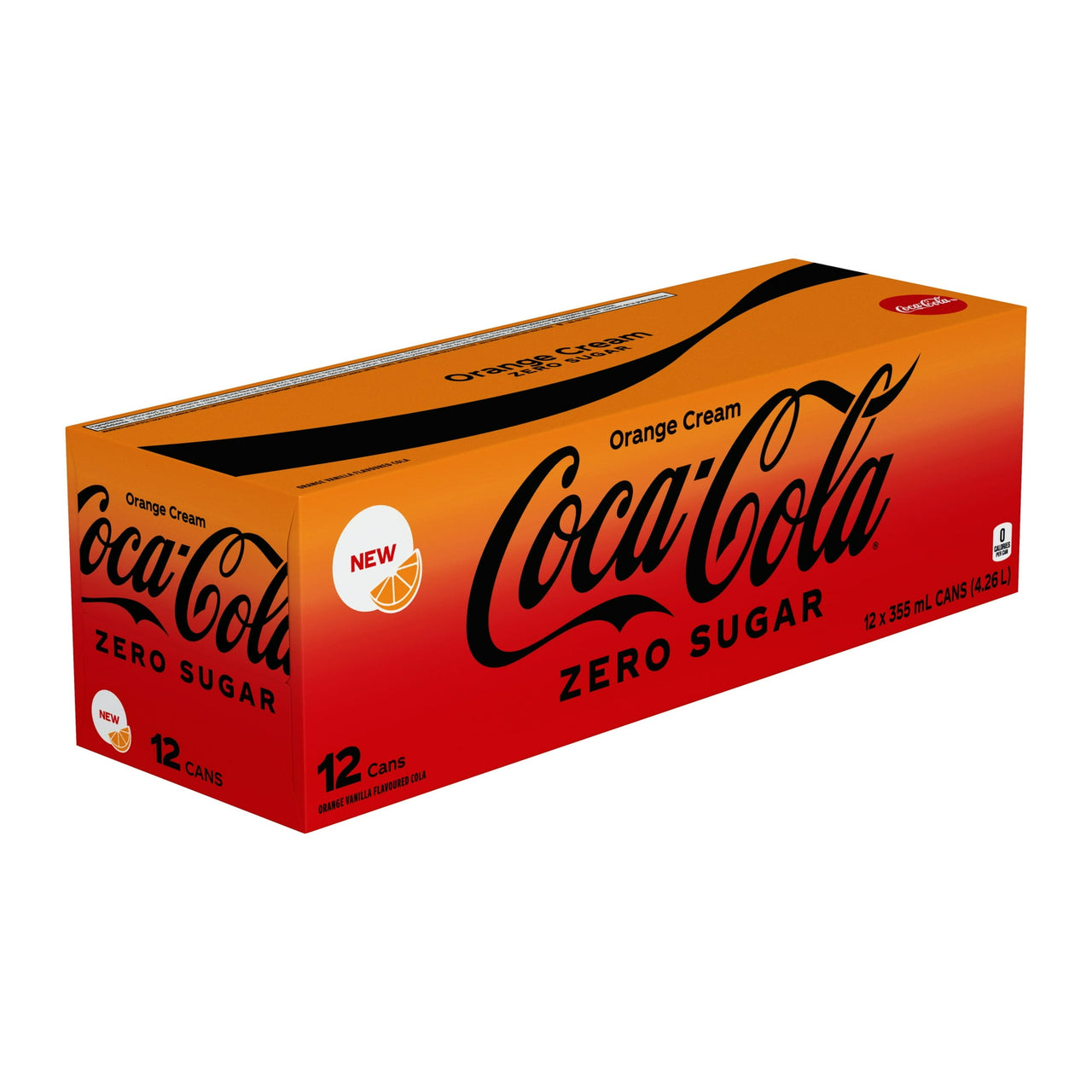 12 Pack Coca Cola Orange Cream Zero Sugar