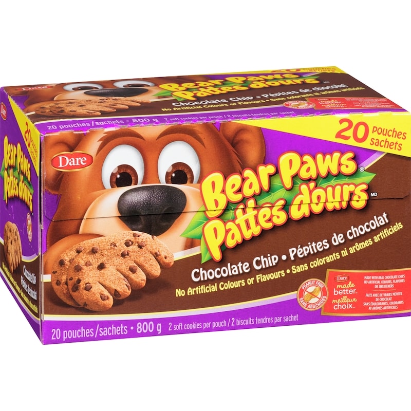 Dare Bear Paws Chocolate Chip Cookies 800g Box Snacks/Chocolates (not for sale) Dare ,Trending Products