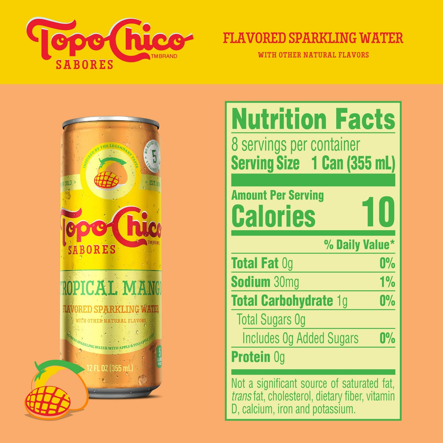 8 Pack Topo Chico Cans Tropical Mango Flavor (12 Oz) Soda Pop Topo Chico, Latest Products, trending